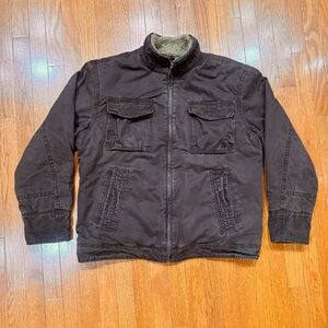 Vintage Y2K Arizona Jean Co Men’s Large Sherpa Lined Canvas Workwear Jacket Coat